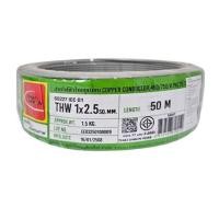 ราคา สายไฟ THW IEC01 THAIUNION 1X2.5 ตร.มม. 50 ม. สีเทา (1286468)