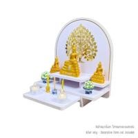 ราคา หิ้งพระตั้งโต๊ะและติดผนัง KAF รุ่น BIGPLUS01-AC ขนาดกลาง ลายต้นโพธิ์ C กระจกทอง พร้อมถาดสไลด์ (888211600020)