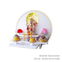 ราคา หิ้งพระมินิมอลตั้งโต๊ะและติดผนัง KAF รุ่น CIRPLUS01-AC ลายโอม ทรงกลมขนาดใหญ่ พร้อมถาดสไลด์ (888211600088)