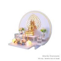 ราคา หิ้งพระมินิมอลตั้งโต๊ะและติดผนัง KAF รุ่น CIRPLUS01-AC ลายต้นโพธิ์ C ทรงกลมขนาดใหญ่ พร้อมถาดสไลด์ (888211600089)