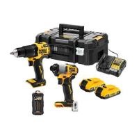 ราคา ชุดสว่านกระแทกและไขควงกระแทกไร้สาย (พร้อมแบตเตอรี่และแท่นชาร์จ) DEWALT DCK2214D2TA-B1 18 โวลต์ (1304278)