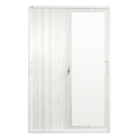 ราคา ตู้เสื้อผ้าเหล็กพร้อมกระจกเงา MEDILA รุ่น SH0206WH-WD-BE ลายไม้สีเบจ (888125100448)