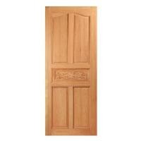 ราคา ประตูไม้สยาแดง ไม่เจาะลูกบิด VK 5 ฟักปีกนก VK100 80x200 ซม. สีธรรมชาติ (1305176)