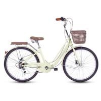 ราคา จักรยานแม่บ้าน TIGER รุ่น SHIBUYA-7S สีครีม ล้อ 26 นิ้ว (888109200055)