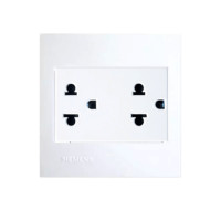 ราคา ชุดเต้ารับคู่ 3 ขา มีกราวด์และม่านนิรภัย SIEMENS ขนาด 86MM สีขาว DELTA AZIO SERIES (888166100361)