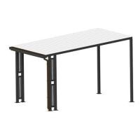 ราคา โรงจอดรถสำเร็จรูป หลังคาไวนิล มีรางน้ำฝน เสาตกแต่ง SUNSHIELD 3x5 เมตร (1299433)