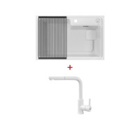 ราคา ซิงค์แกรนิต 1 หลุม EVE PHILIP 800/520 ขนาด 80 ซม. สีขาว + ก๊อกซิงค์ LEXI WHITE (888132600092)