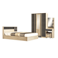 ราคา ชุดห้องนอน + ที่นอนสปริง 5 ฟุต WISDOM DESIGN FURNITURE รุ่น BENNER สี โซลิค/กราไฟท์ (888216600064)