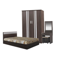 ราคา ชุดห้องนอน + ที่นอนสปริง 6 ฟุต WISDOM DESIGN FURNITURE รุ่น ECO สี แอชบราวน์ (888216600138)