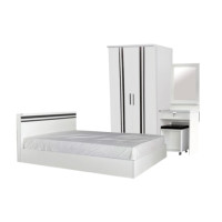 ราคา ชุดห้องนอน + ที่นอนสปริง 6 ฟุต WISDOM DESIGN FURNITURE รุ่น ECO สี ขาว (888216600142)