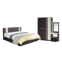 ราคา ชุดห้องนอน + ที่นอนสปริง 5 ฟุต WISDOM DESIGN FURNITURE รุ่น GLORY สี แอชบราวน์/เบจ (888216600187)