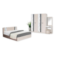 ราคา ชุดห้องนอน + ที่นอนสปริง 5 ฟุต WISDOM DESIGN FURNITURE รุ่น GLORY PLUS สี โซลิค/หินอ่อน (888216600204)