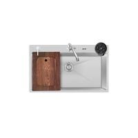 ราคา ซิงค์ล้างจาน 1 หลุม EVE KUBE 860/510 ขนาด 86 ซม. สีเงินสแตนเลสขัดลายซาติน พร้อมอุปกรณ์เสริม (888132600094)