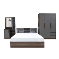 ราคา ชุดห้องนอน + ที่นอนสปริง 5 ฟุต WISDOM DESIGN FURNITURE รุ่น WISDOM สี วอลนัท/ยีนส์ (888216600161)
