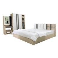 ราคา ชุดห้องนอน + ที่นอน PVC 3.5 ฟุต WISDOM DESIGN FURNITURE รุ่น CITY เบจ/ซิลค์ (888216600230)