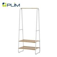 ราคา ราวแขวนผ้าพร้อมชั้นวางของไม้ไผ่ 2 ชั้น PLIM ARRIS 64 ซม. สีขาว (1302585)