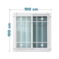 ราคา หน้าต่างบานเลื่อน UPVC เหล็กดัด HOFFEN 100x100 ซม. สีขาว (1270870)