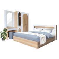 ราคา ชุดห้องนอน + ที่นอน PVC 6 ฟุต WISDOM DESIGN FURNITURE รุ่น ARISTA 6 สี แอช/ขาว (888216600281)