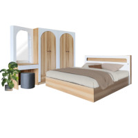 ราคา ชุดห้องนอน + ที่นอนสปริง 6 ฟุต WISDOM DESIGN FURNITURE รุ่น ARISTA 8 สี แอช/ขาว (888216600286)