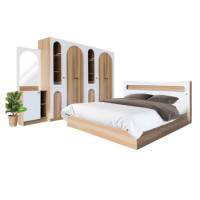 ราคา ชุดห้องนอน + ที่นอนสปริง 6 ฟุต WISDOM DESIGN FURNITURE รุ่น ARISTA 11 สี แอช/ขาว (888216600295)