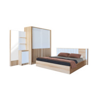 ราคา ชุดห้องนอน + ที่นอนสปริง 6 ฟุต WISDOM DESIGN FURNITURE รุ่น AMANDA สี แอช/ขาว (888216600301)
