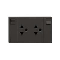 ราคา ชุดเต้ารับคู่ 3 ขา + สวิตช์ควบคุม SCHNEIDER M3T_SIS_BK สีดำ (1177181)