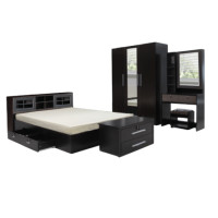 ราคา ชุดห้องนอน + ที่นอนสปริง 3.5 ฟุต WISDOM DESIGN FURNITURE รุ่น RADDER สีโอ๊ค (888216600316)