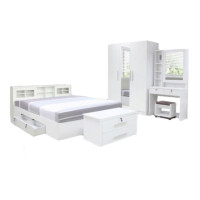 ราคา ชุดห้องนอน + ที่นอนสปริง 5 ฟุต WISDOM DESIGN FURNITURE รุ่น RADDER สีขาว (888216600317)