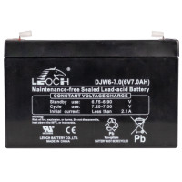 ราคา แบตเตอรี่เครื่องสำรองไฟ LEOCH DJW6-7.0 (6V7.0AH) สำหรับไฟฉุกเฉิน (888224000009)
