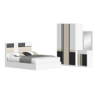 ราคา ชุดห้องนอน + ที่นอนสปริง 6 ฟุต WISDOM DESIGN FURNITURE รุ่น TOMMY สีขาว/เบจ (888216600338)