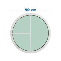 ราคา ช่องแสงหน้าต่างอะลูมิเนียม วงกลม KPA 3 ฟัก 90x90 ซม. สีขาว (1307514)