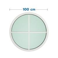 ราคา ช่องแสงหน้าต่างอะลูมิเนียม วงกลม KPA 4 ฟัก 100x100 ซม. สีลายไม้ (1307513)