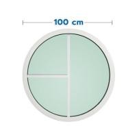 ราคา ช่องแสงหน้าต่างอะลูมิเนียม วงกลม KPA 3 ฟัก 100x100 ซม. สีขาว (1307512)