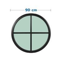 ราคา ช่องแสงหน้าต่างอะลูมิเนียม วงกลม KPA 4 ฟัก 90x90 ซม. สีดำ (1307524)