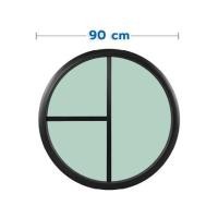 ราคา ช่องแสงหน้าต่างอะลูมิเนียม วงกลม KPA 3 ฟัก 90x90 ซม. สีดำ (1307532)