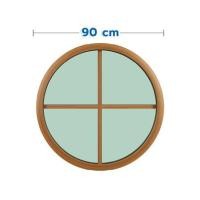 ราคา ช่องแสงหน้าต่างอะลูมิเนียม วงกลม KPA 4 ฟัก 90x90 ซม. สีลายไม้ (1307542)