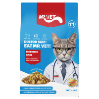 ราคา อาหารแมวผสมฟรีซดราย MR.VET สูตร T1 HOLISTIC รสไก่และเนื้อวัว 1 กก. (888192500002)