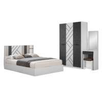 ราคา ชุดห้องนอน + ที่นอนสปริง 6 ฟุต WISDOM DESIGN FURNITURE รุ่น JERRY สี ขาว/กราไฟท์ (888216600355)