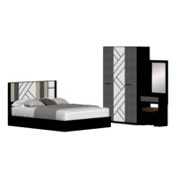 ราคา ชุดห้องนอน + ที่นอนสปริง 5 ฟุต WISDOM DESIGN FURNITURE รุ่น JERRY สีโอ๊ค/กราไฟท์ (888216600353)