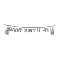 ราคา ป้ายตกแต่ง HAPPY BIRTHDAY พร้อมพู่ห้อย SIAMXMAS 200x30 ซม. สีเงิน (1301888)