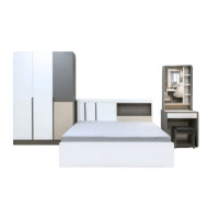 ราคา ชุดห้องนอน + ที่นอนสปริง 5 ฟุต WISDOM DESIGN FURNITURE รุ่น TRENDY สีเทา/ขาว (888216600367)