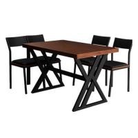ราคา ชุดโต๊ะอาหาร 4 ที่นั่ง THE WILD FURNITURE รุ่น MORROCK 120 ซม. สีไม้ประดู่/ดำ (888184800017)