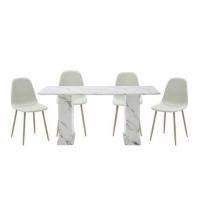 ราคา ชุดโต๊ะทานข้าว 4 ที่นั่ง SB FURNITURE BASHA & LASTA 59063630 สีขาว (1307216)