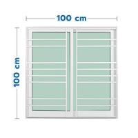 ราคา หน้าต่างบานเลื่อน อะลูมิเนียม S-S KPA โมเดิร์น 100x100 ซม. สีขาว (1308607)