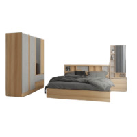 ราคา ชุดห้องนอน + ที่นอนสปริง 6 ฟุต WISDOM DESIGN FURNITURE รุ่น TENSHI สีไลท์ยีนส์/แอช (888216600408)