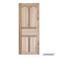 ราคา ประตูไม้แดง N999 5 ฟัก โค้งมน 80X200 ซม. สีธรรมชาติ ไม่เจาะลูกบิด (1194263)