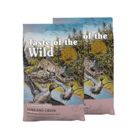 ราคา อาหารแมว TASTE OF THE WILD LOWLAND CREEK สูตรนกกระทาย่าง และเป็ดย่าง (680กรัมX2) (888126500001)