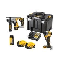 ราคา ชุดสว่านไขควงและสว่านโรตารี่ไร้สาย (พร้อมแบตเตอรี่และแท่นชาร์จ) DEWALT DCK2213P2TA-B1 18 โวลต์ (1304277)