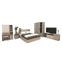 ราคา ชุดห้องนอน + ที่นอนสปริง 6 ฟุต WISDOM DESIGN FURNITURE รุ่น VIDA2 สีไวท์โอ๊ค/เทา (888216600454)