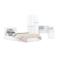 ราคา ชุดห้องนอน + ที่นอนสปริง 3.5 ฟุต WISDOM DESIGN FURNITURE รุ่น SCOOBY สีขาว (888216600460)